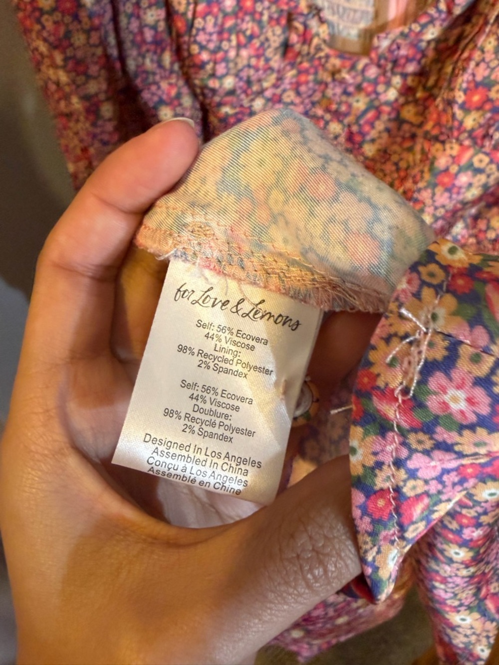 For Love & Lemons Laurie Pink Floral Puff-Sleeve Mini Dress - Picture 10 of 13